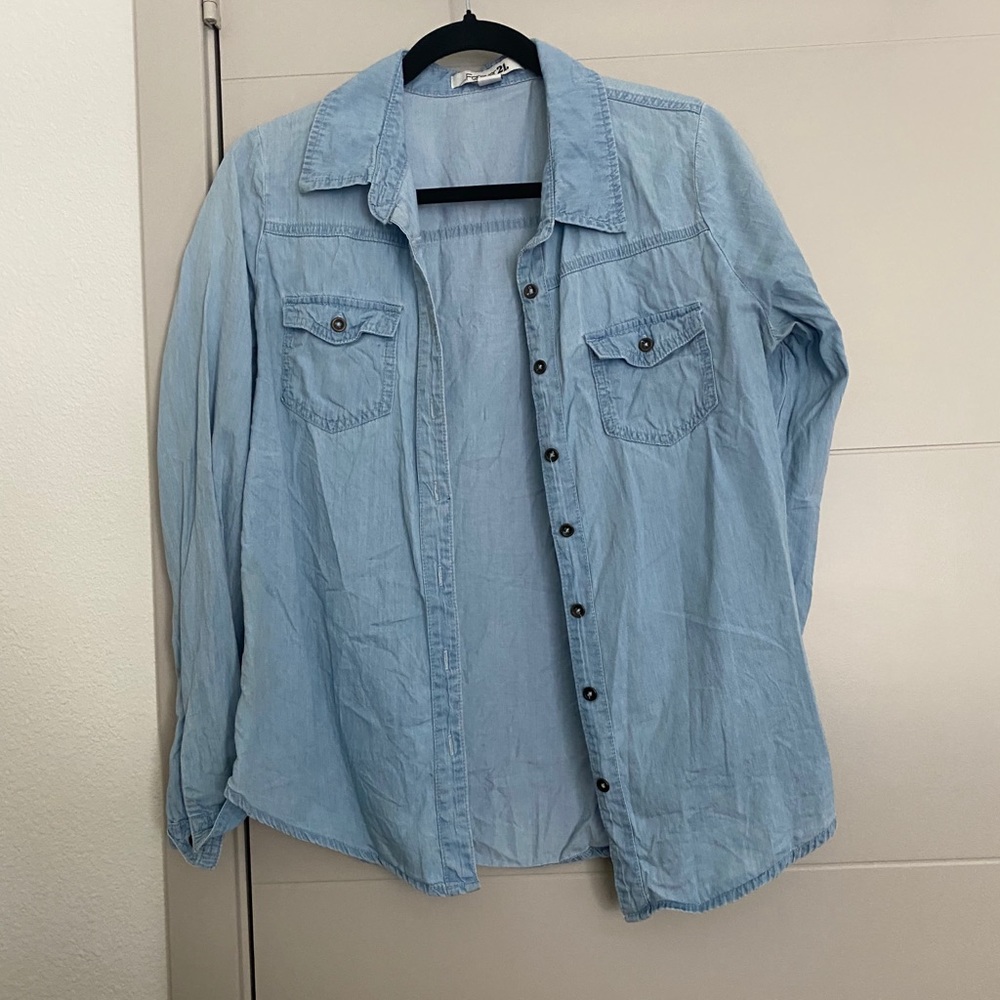 Denim button down